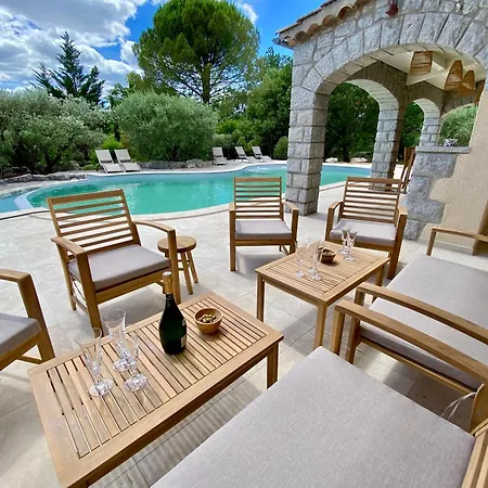 Maison Pour 12p, Piscine A Debordement Chauffee D'avril A Octobre Inclus Ferienhaus Ruoms